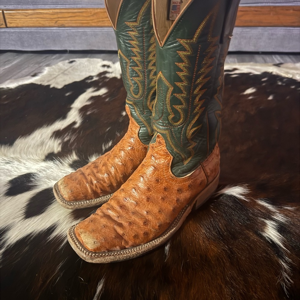 Anderson Bean Green and Brown Western Boots
